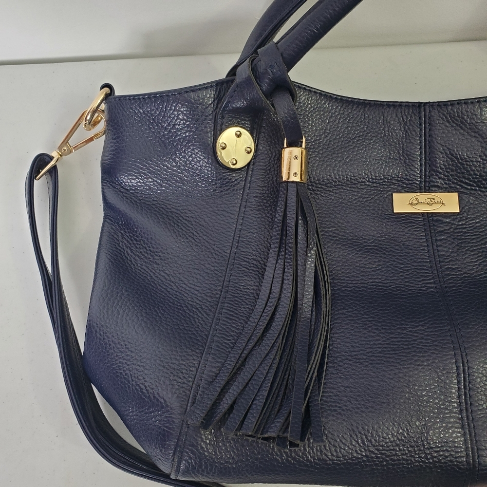 Onna Ehrlich Navy Leather Stacy Purse - Picture 2 of 9